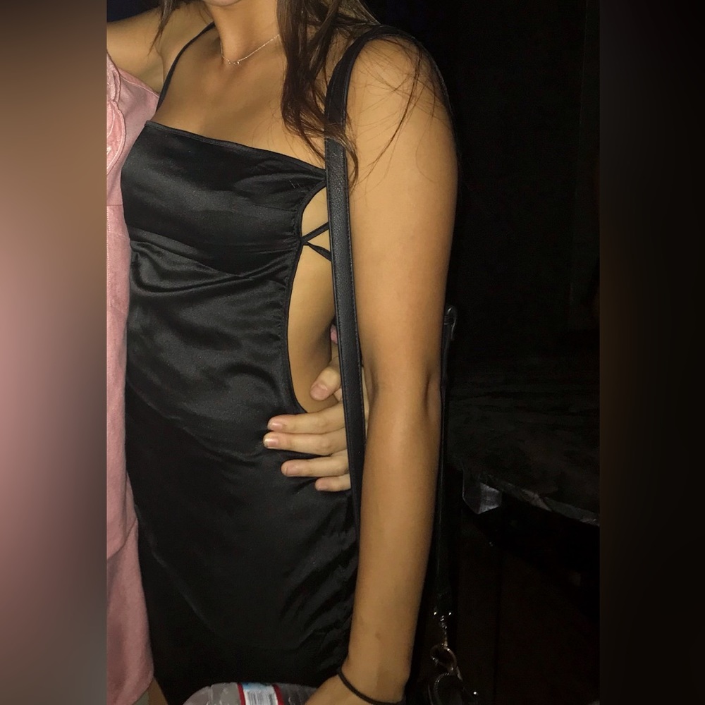 Black slip dress